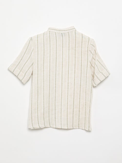 Chemise rayée à manches courtes - Kiabi