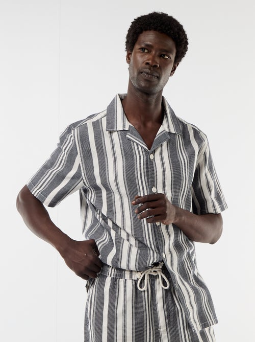 Chemise rayée à manches courtes - Kiabi