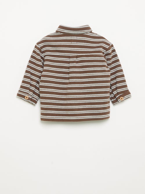 Chemise rayée à manches longues - Kiabi
