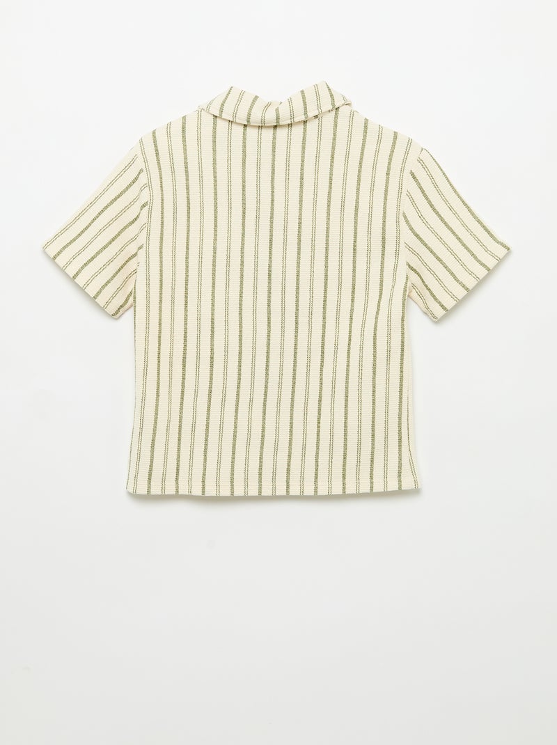 Chemise rayée Beige - Kiabi