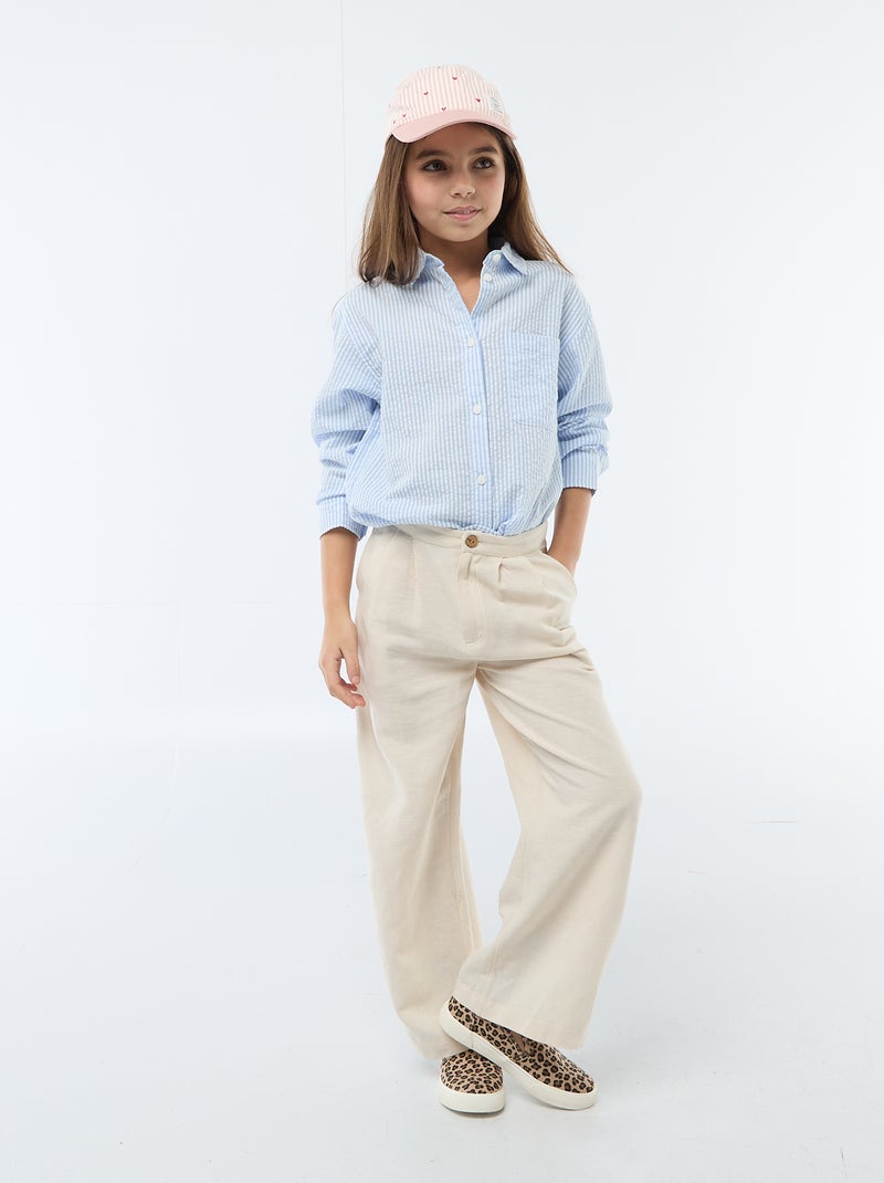 Chemise rayée Bleu - Kiabi