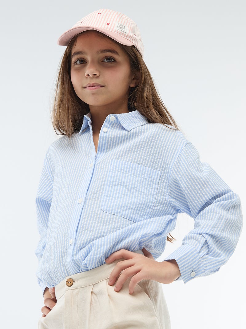 Chemise rayée Bleu - Kiabi