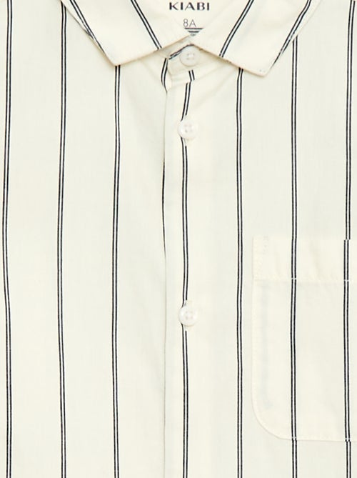 Chemise rayée en coton avec poche poitrine - Kiabi