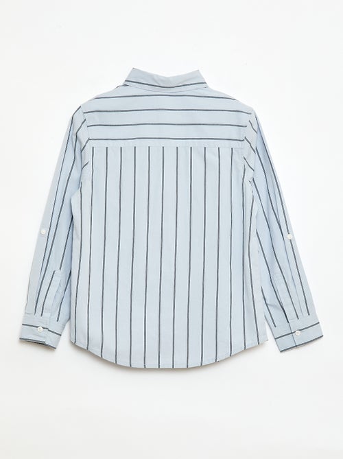 Chemise rayée en coton avec poche poitrine - Kiabi