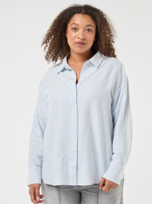 Chemise rayée en coton oxford - Kiabi