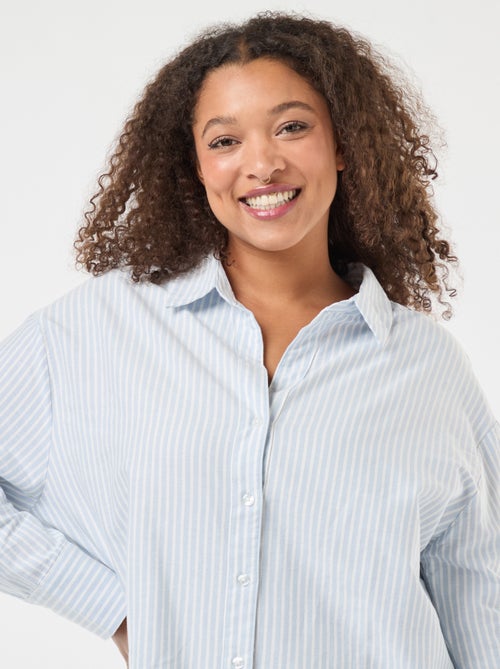 Chemise rayée en coton oxford - Kiabi