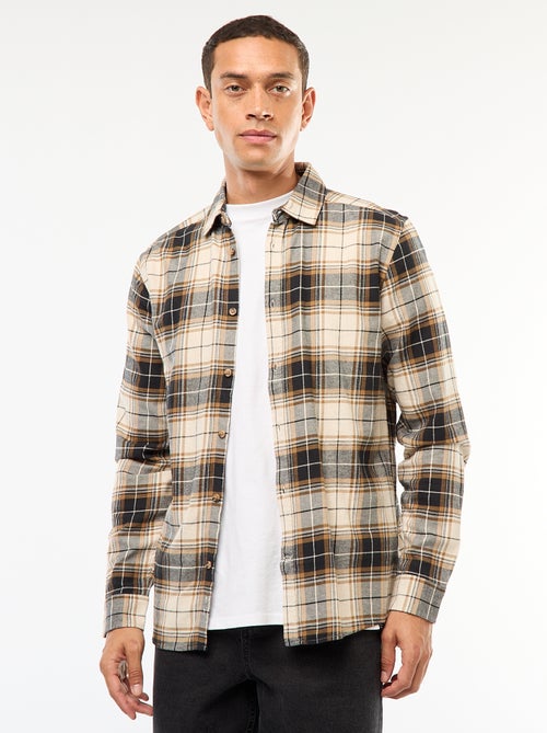 Chemise regular à carreaux - Kiabi