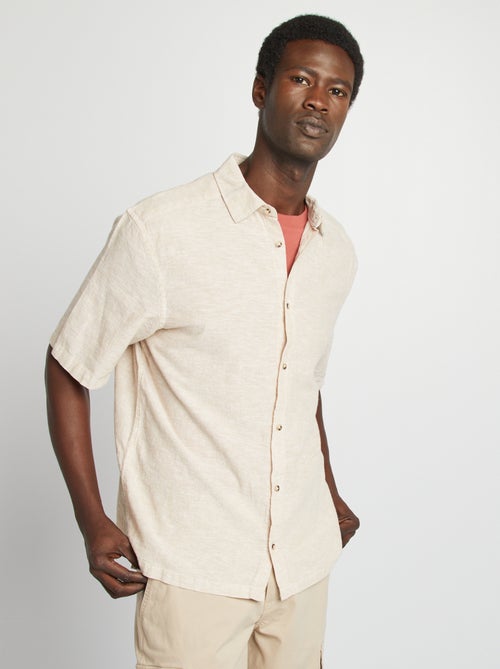 Chemise regular en lin mélangé - Kiabi