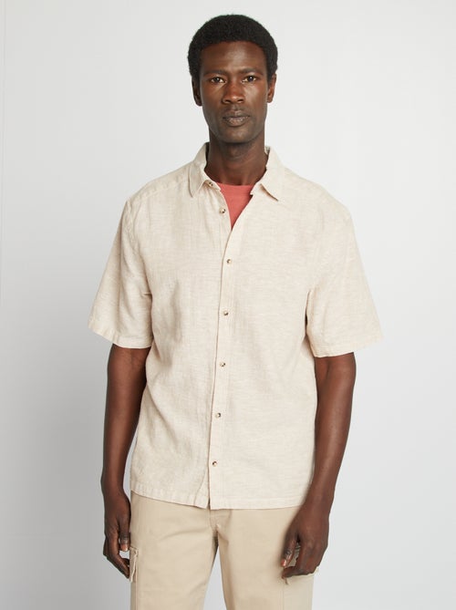 Chemise regular en lin mélangé - Kiabi