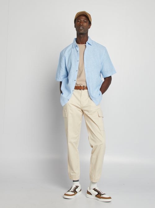 Chemise regular en lin mélangé - Kiabi