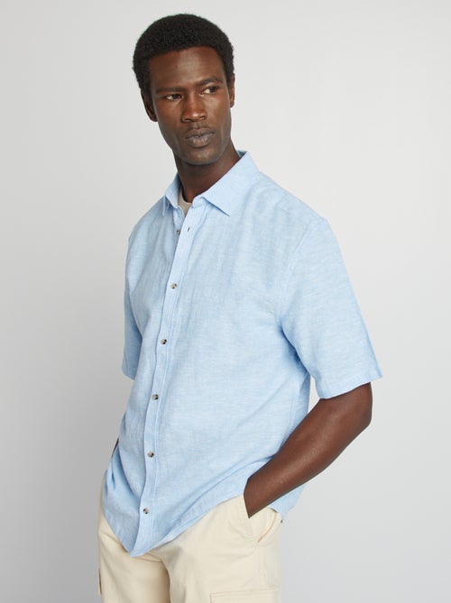 Chemise regular en lin mélangé - Kiabi