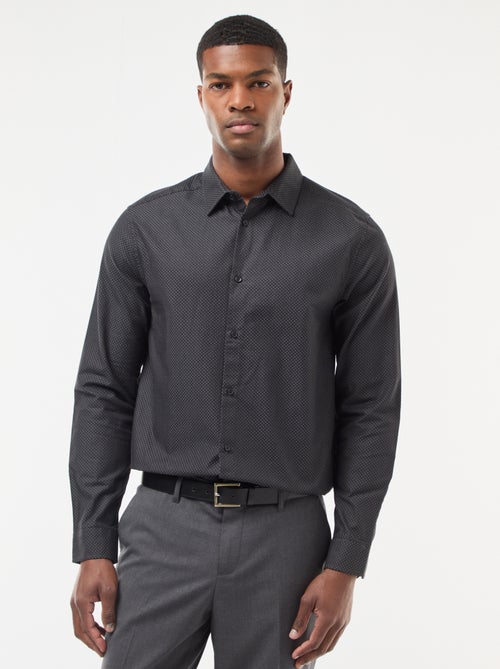 Chemise regular en tissage dobby coton - Kiabi