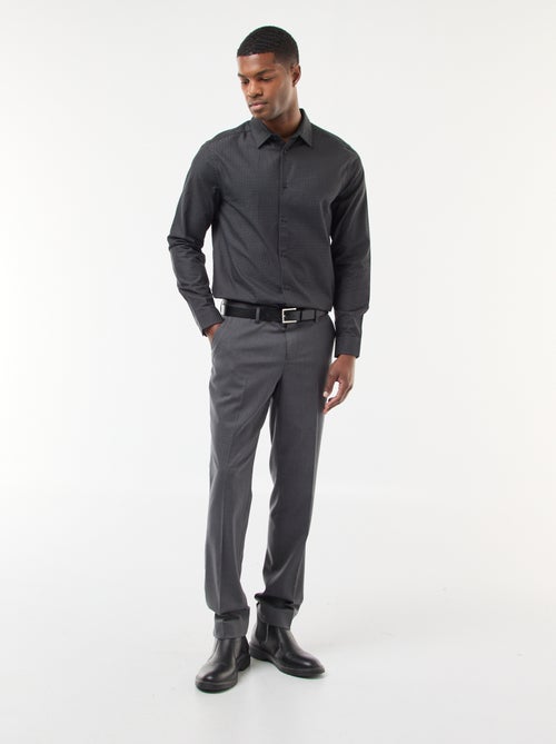 Chemise regular en tissage dobby coton - Kiabi