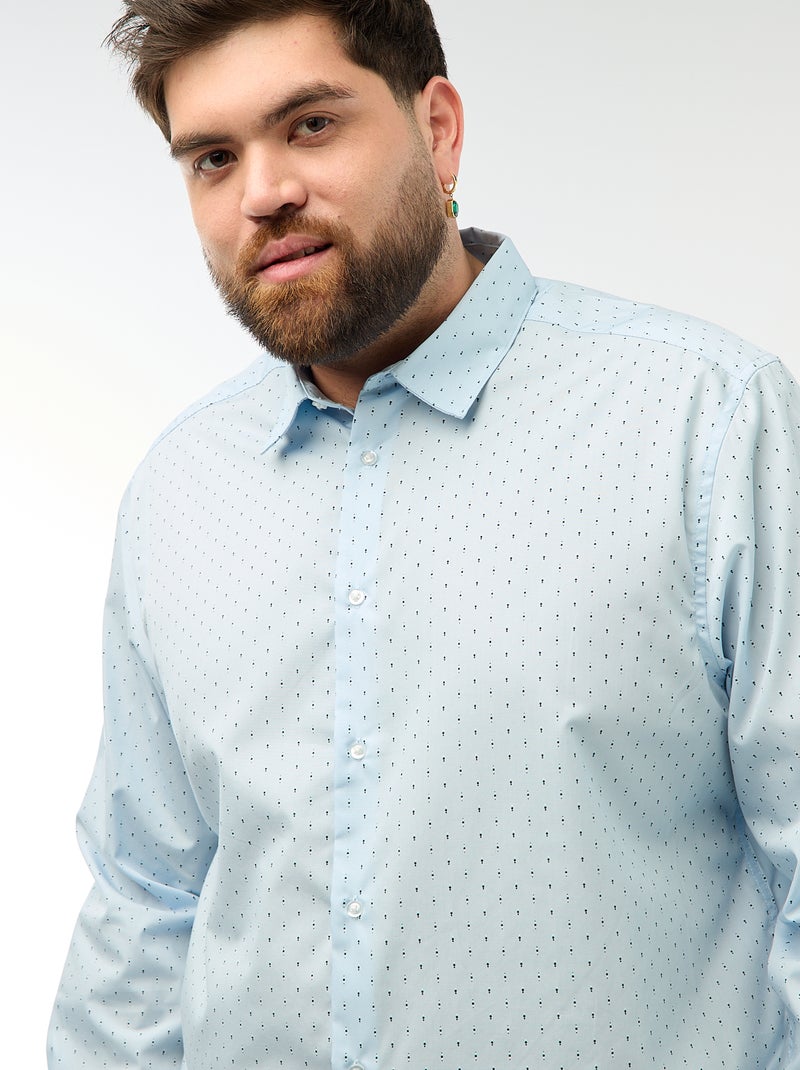 Chemise regular fit / coupe droite à motif Bleu - Kiabi