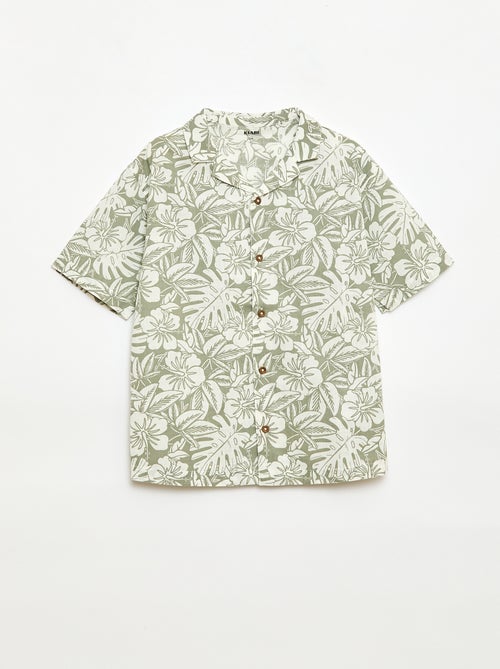 Chemise regular manches courtes en coton - Kiabi