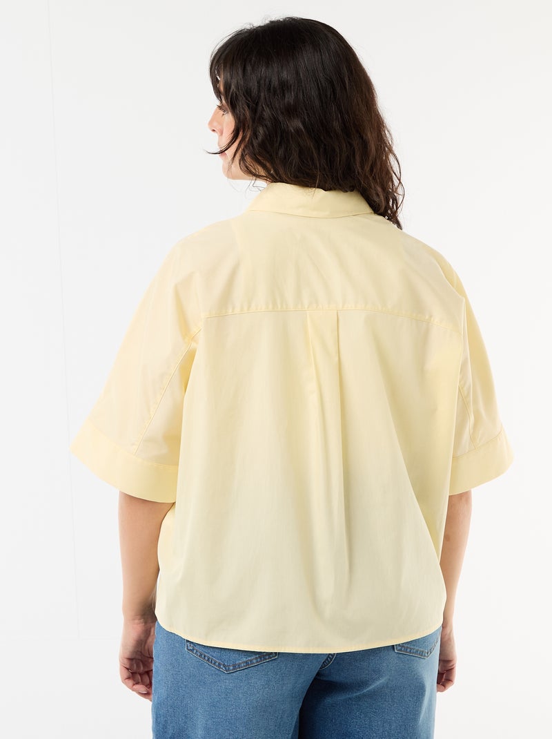 Chemise satinée avec boutons étoile de mer Jaune - Kiabi