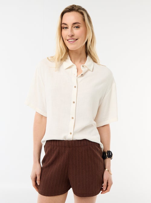 Chemise unie à manches courtes - Kiabi