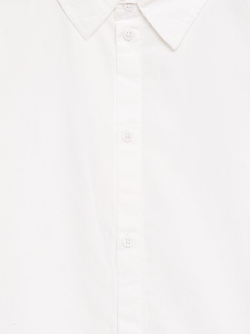 Chemise unie à manches courtes Blanc - Kiabi
