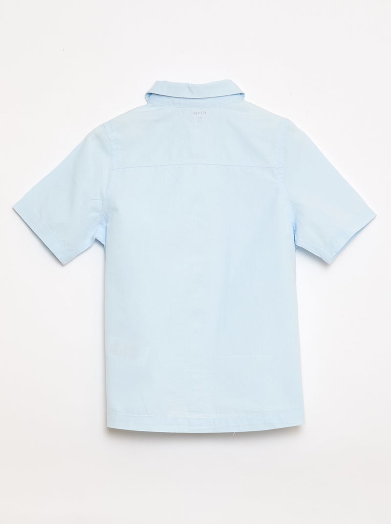 Chemise unie à manches courtes Bleu - Kiabi