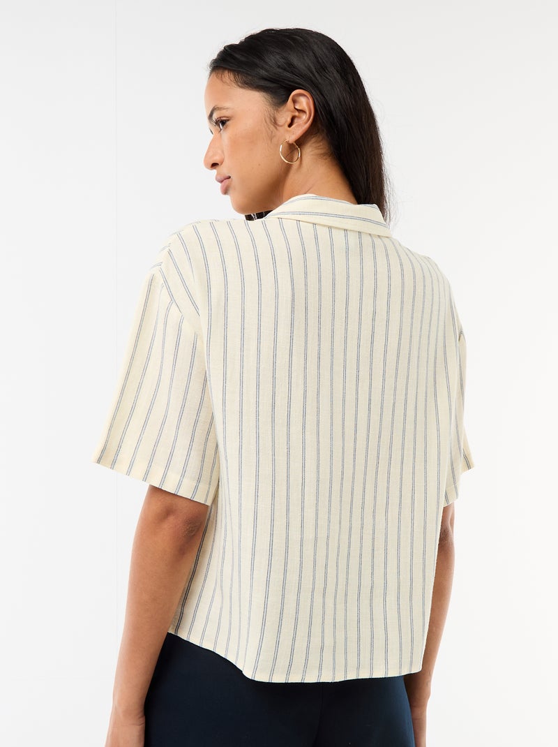 Chemise unie à manches courtes Jaune - Kiabi