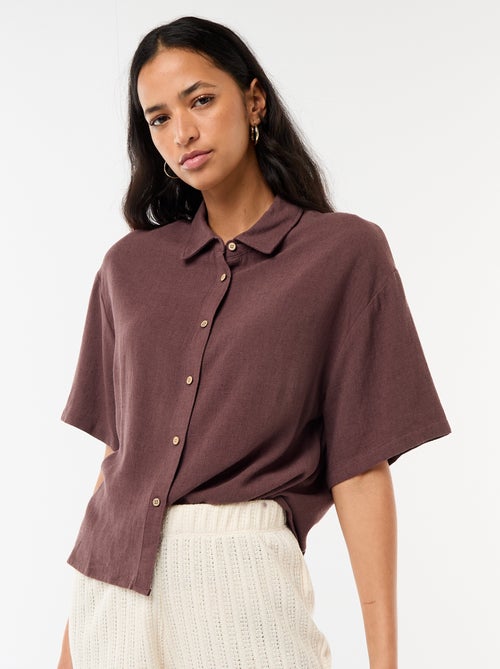 Chemise unie à manches courtes - Kiabi