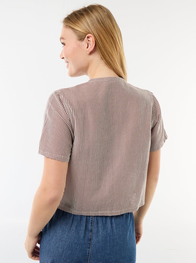 Chemisier avec nœuds Marron - Kiabi