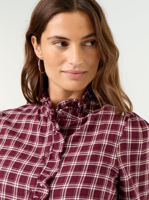 Chemisier col montant volanté - Kiabi