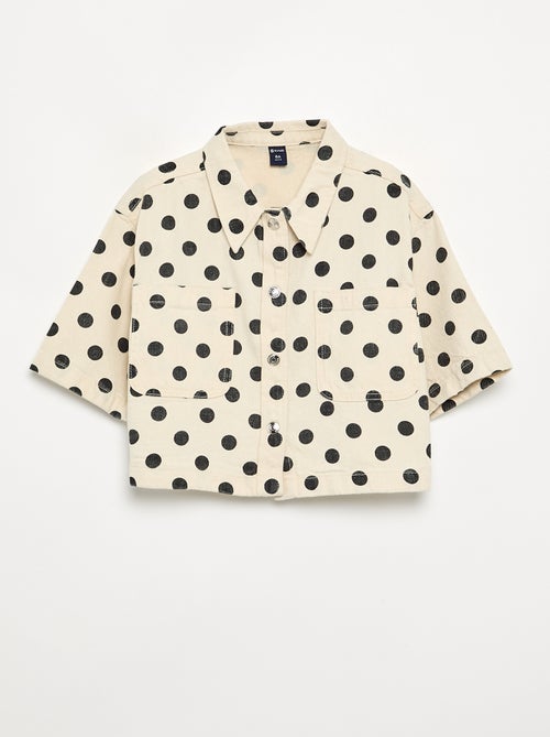 Chemisier en denim à pois - Kiabi