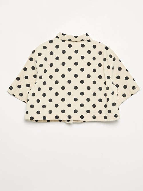 Chemisier en denim à pois - Kiabi