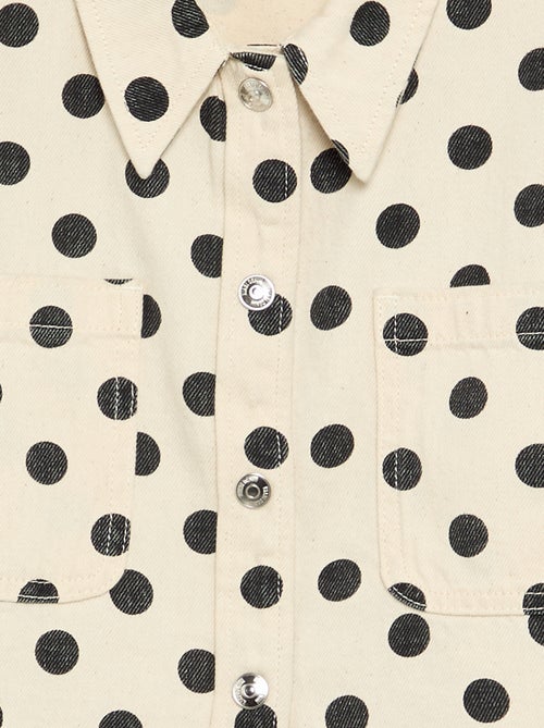 Chemisier en denim à pois - Kiabi