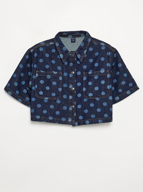 Chemisier en denim à pois - Kiabi