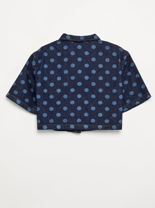 Chemisier en denim à pois - Kiabi