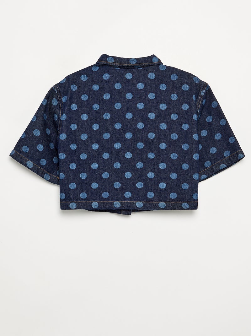 Chemisier en denim à pois Bleu - Kiabi