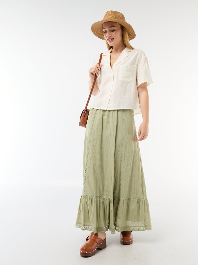 Chemisier fluide à manches courtes Blanc - Kiabi