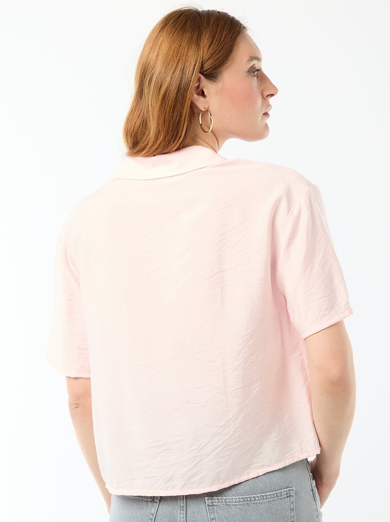 Chemisier fluide à manches courtes Rose - Kiabi