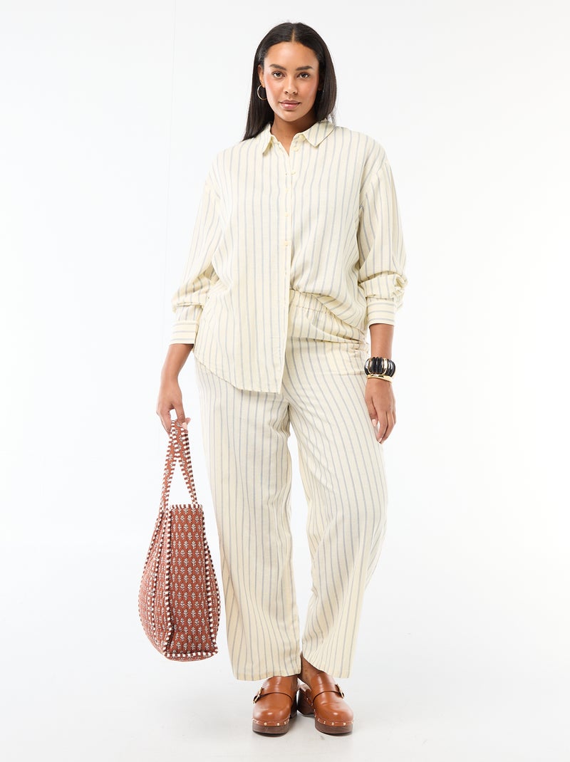 Chemisier fluide à manches longues Jaune - Kiabi