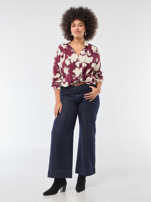 Chemisier fluide en maille crêpe - Kiabi