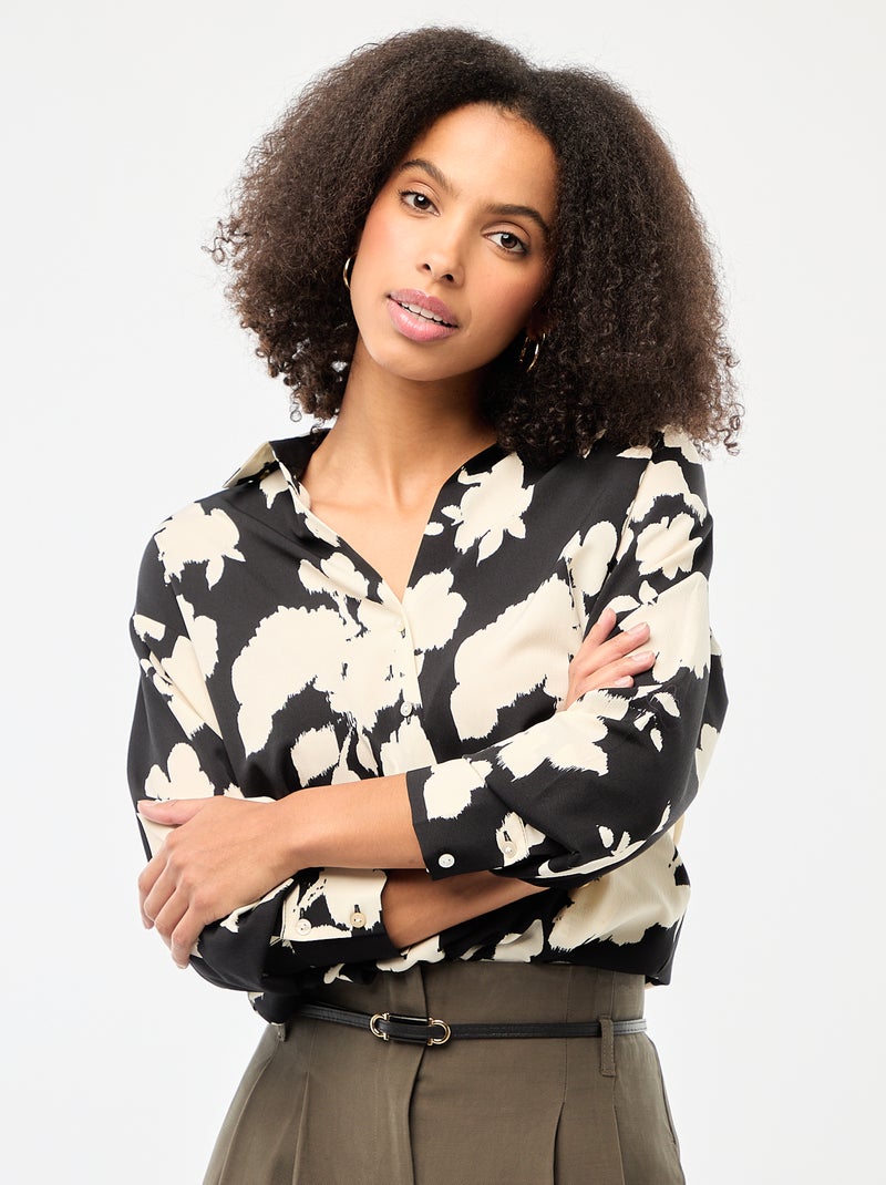 Chemisier fluide Noir - Kiabi