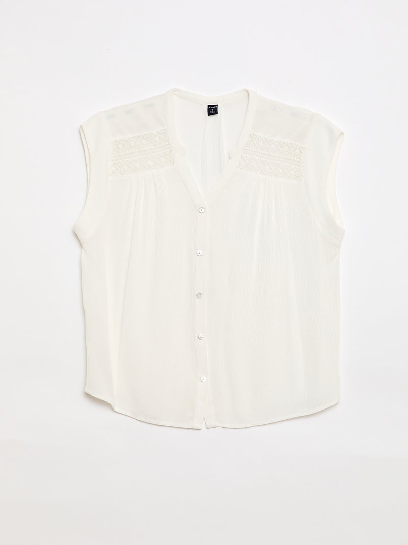 Chemisier manches courtes So Easy Blanc - Kiabi