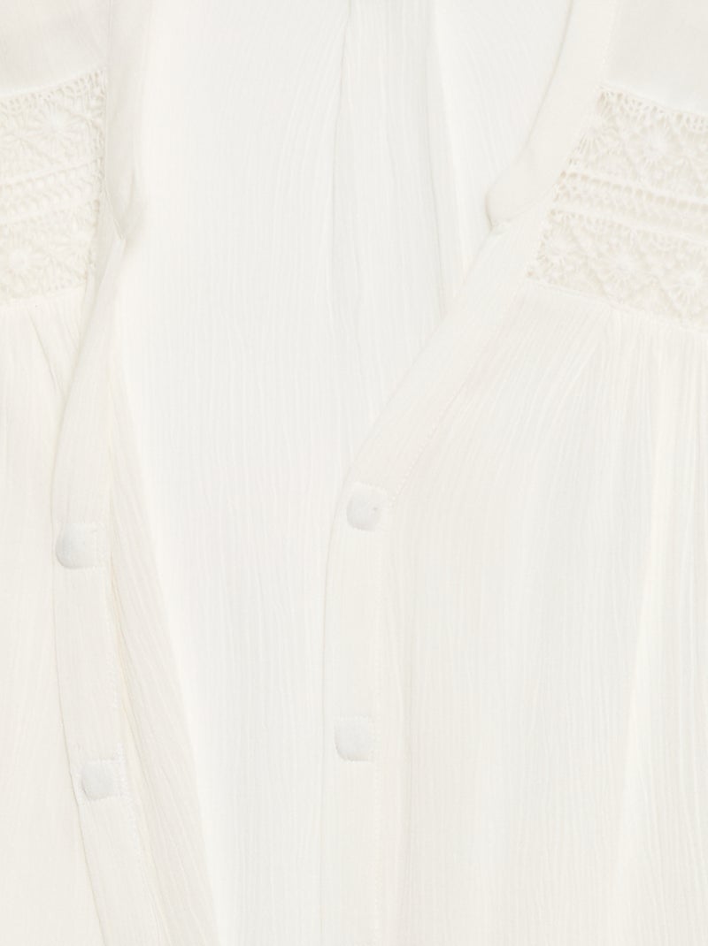 Chemisier manches courtes So Easy Blanc - Kiabi