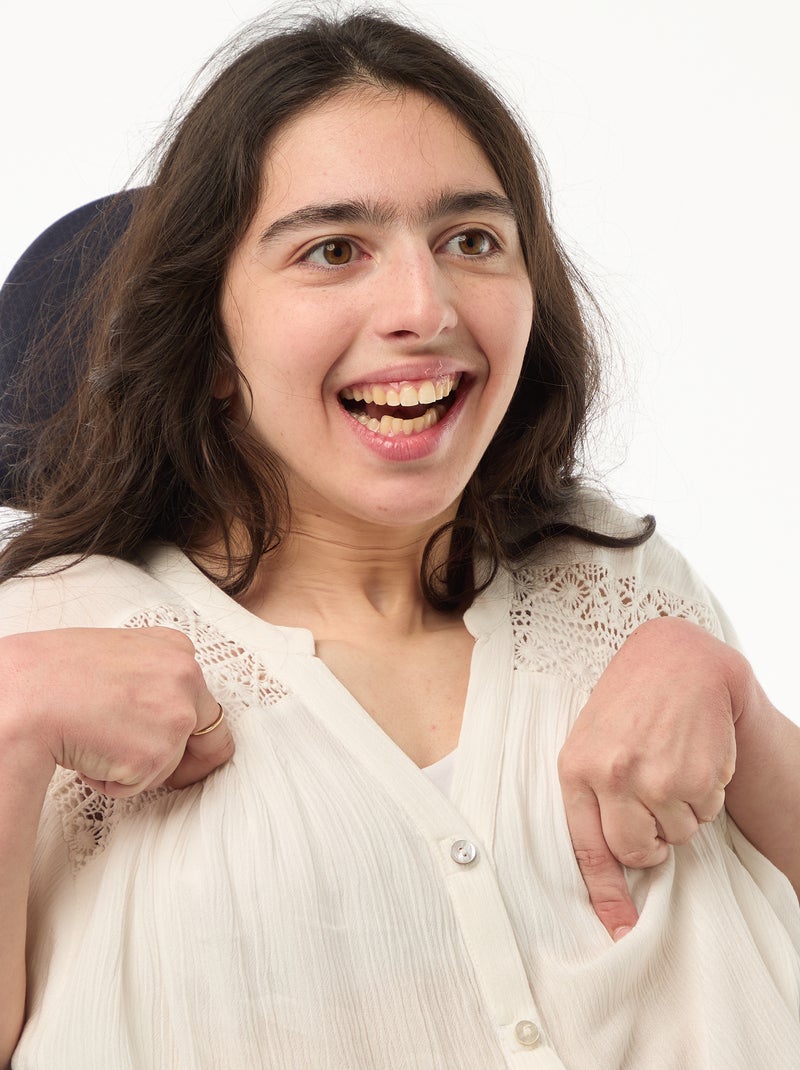 Chemisier manches courtes So Easy Blanc - Kiabi