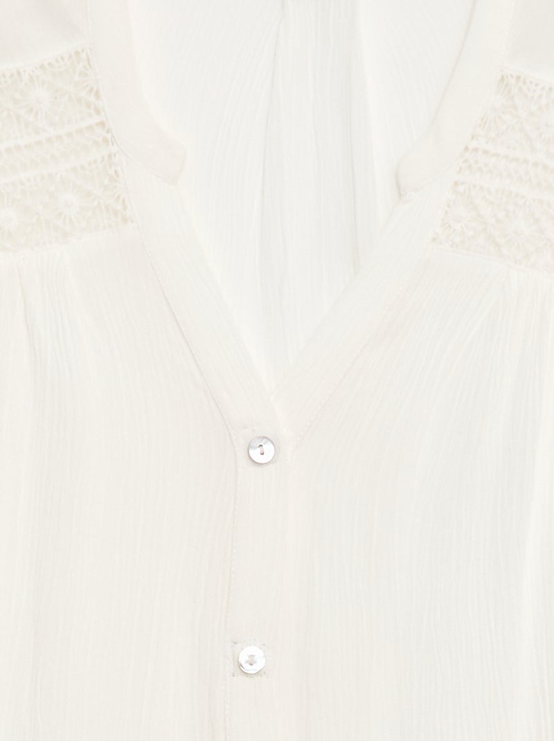 Chemisier manches courtes So Easy Blanc - Kiabi