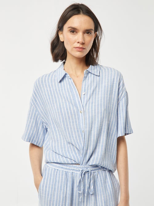 Chemisier oversize en lin - Kiabi