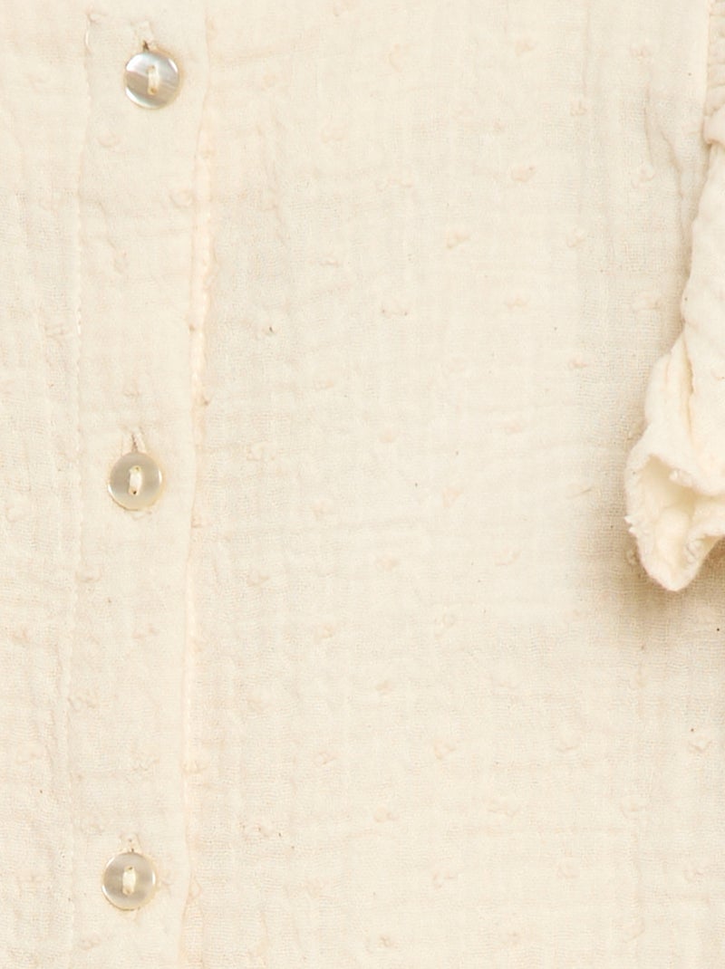 Chemisier sans manche en double gaze de coton Blanc - Kiabi