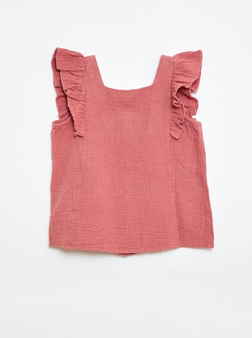 Chemisier sans manche en double gaze de coton - Kiabi