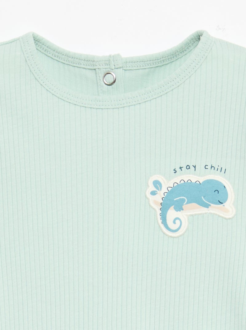 Chill Cotton Jersey Pajama Set Blue - Kiabi