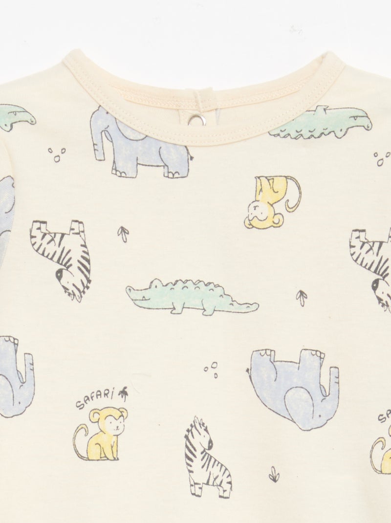 Chill Cotton Jersey Pajama Set White - Kiabi