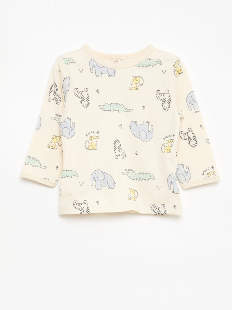Chill Cotton Jersey Pajama Set White - Kiabi