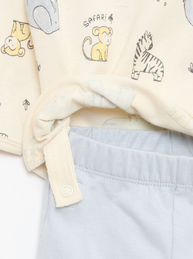 Chill-Pyjama-Set aus Baumwolljersey Weiß - Kiabi