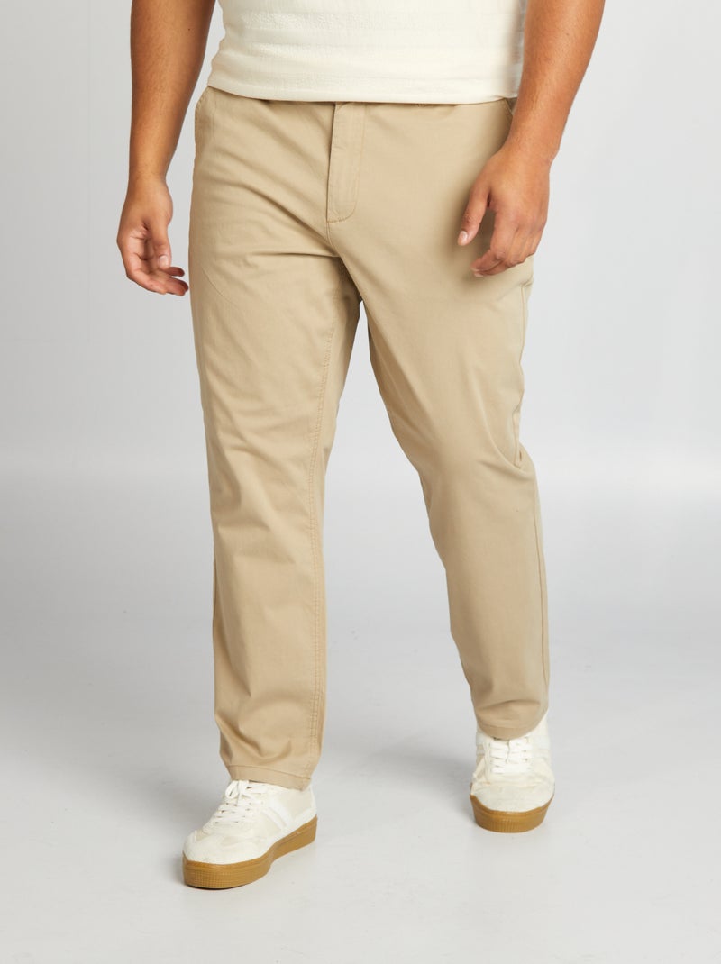 Chino  à coupe droite - L32 Beige - Kiabi